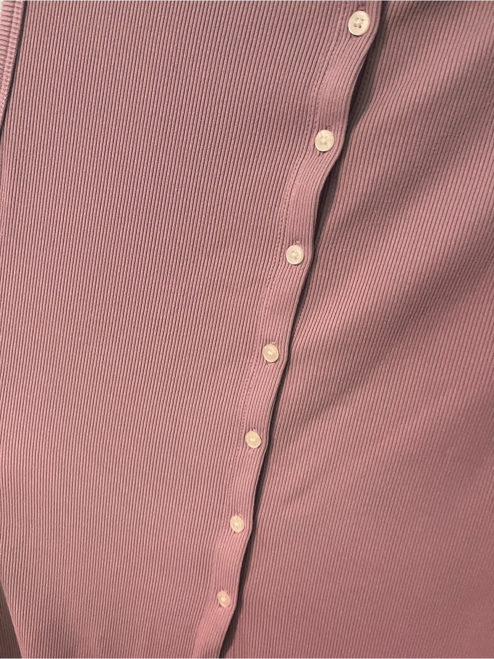 Abercrombie & Fitch Lilac Ribbed Button-Front Tank - Picture 2 of 4